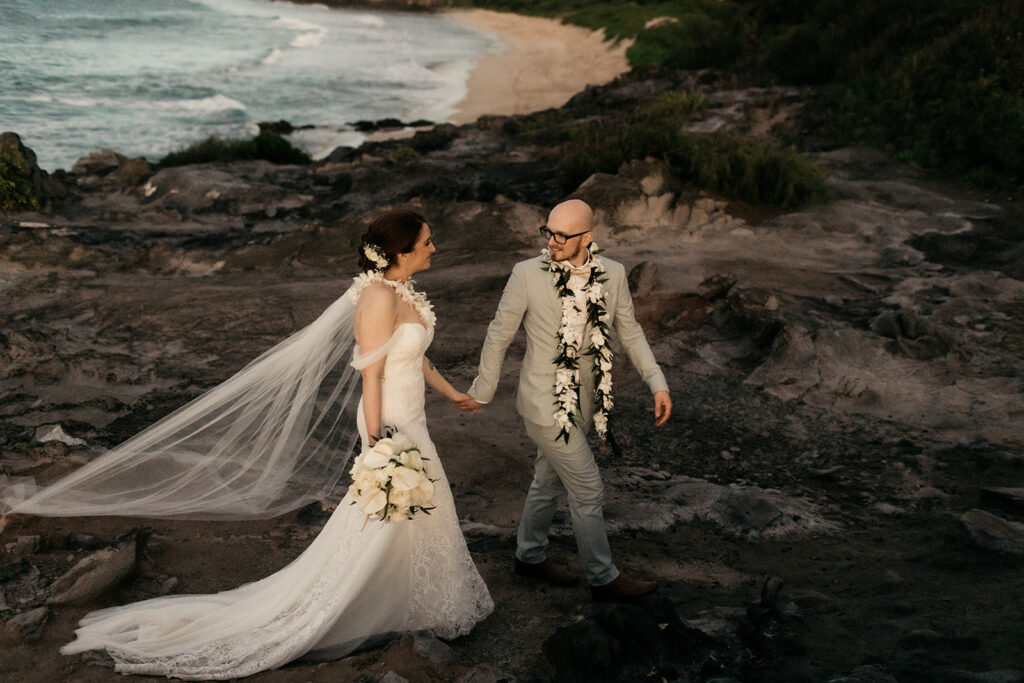 Candid couple photography at one of the best Maui beach wedding locations